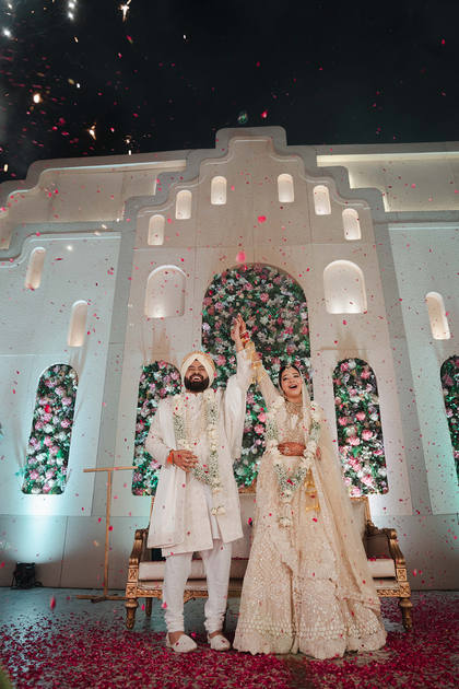 Backdrop and Stage — Reception decor — ITC Grand Goa